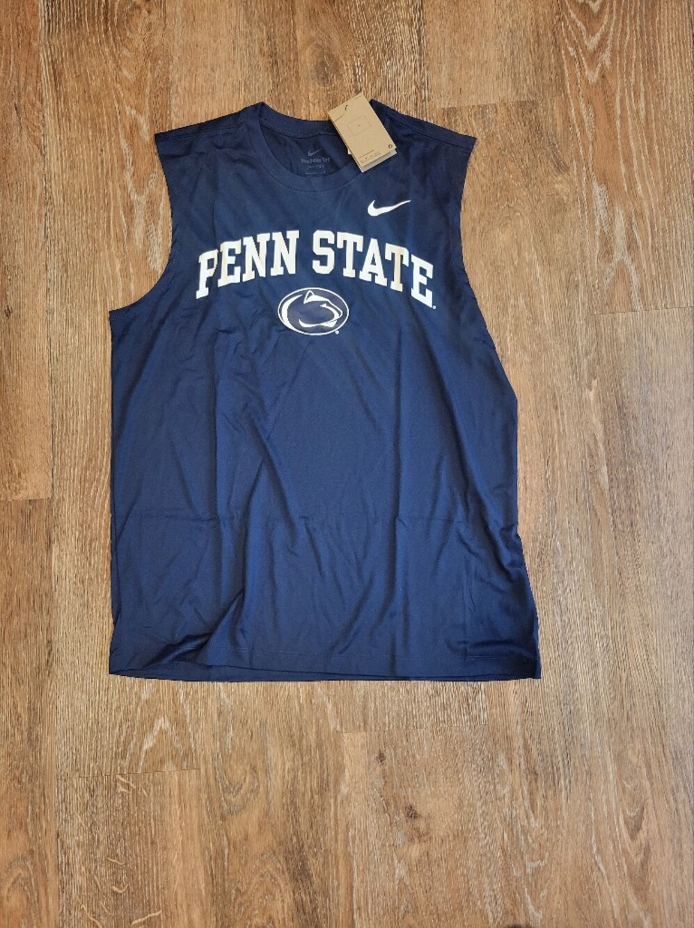 NWT  Mens (L) Nike Dri Fit Penn State Tank Top Tshirt Navy Blue